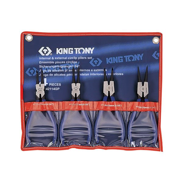 King Tony 990104GP Set Di 4 Pinze Tipo Europeo Per Carrello Portautensili - Attrezzatura Meccanica - 2
