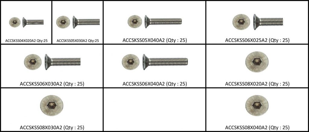 thumbnail image 2 of Bolt World 130pc M6 Stainless Steel Countersunk Socket Cap Allen Bolt Screw Assortment Kit 2 of 4