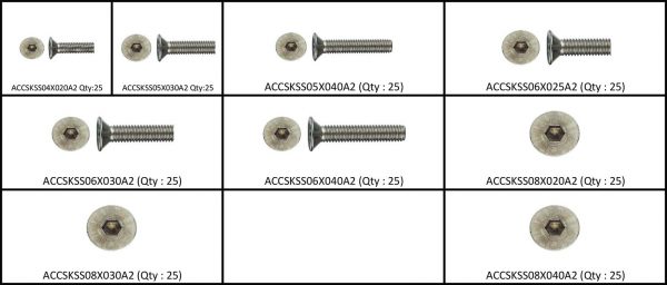 A2 Stainless Steel Countersunk Socket Cap Screws / Allen
