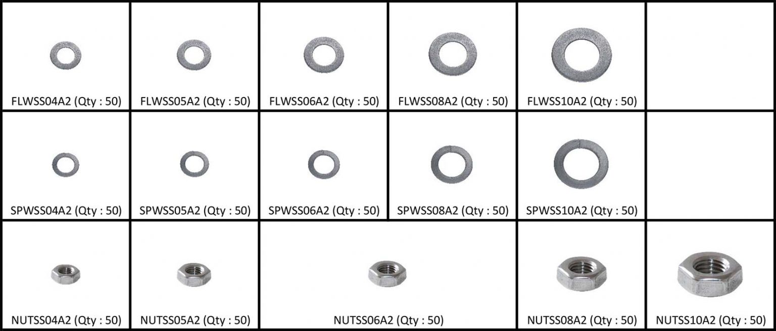 Spring Wiser Nut Flat, Spring Washer & Nut A2 Stainless Steel Assortment 751 pcs | AutoFast