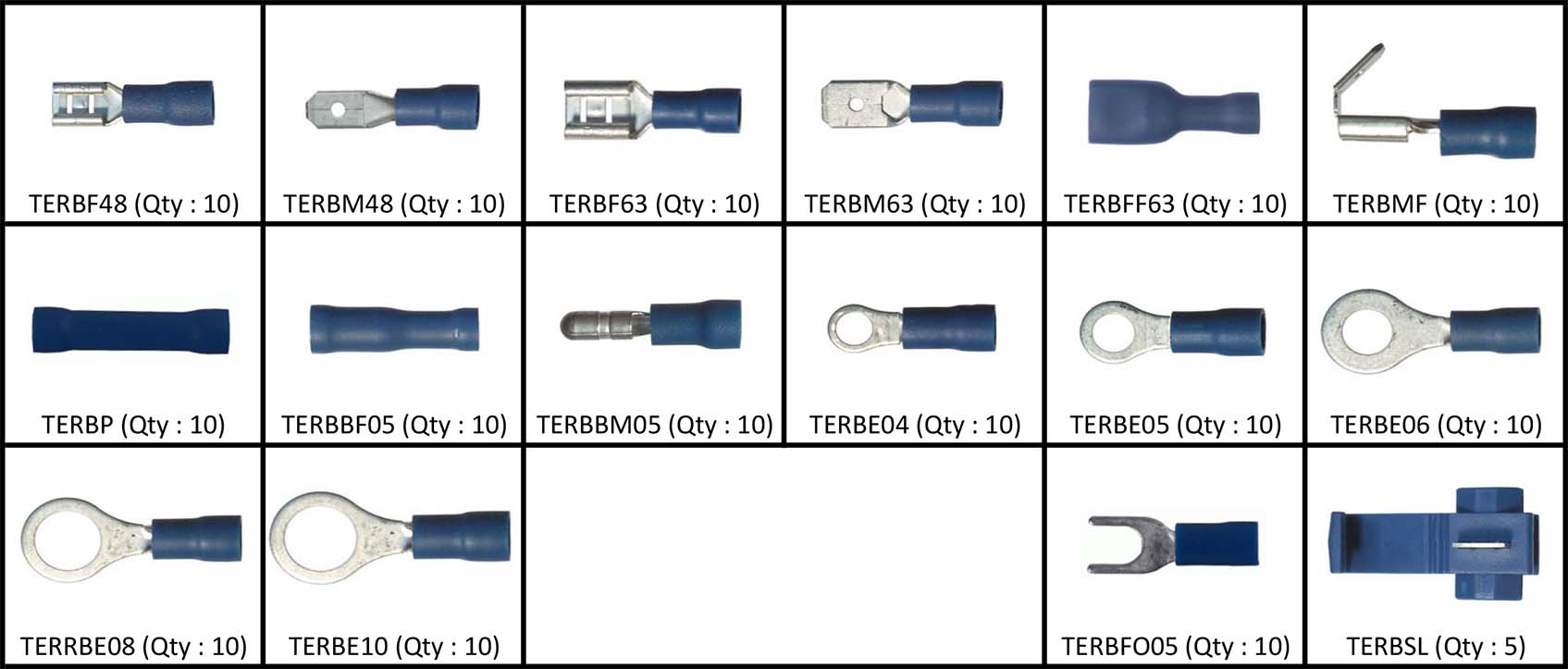Blue Insulated Terminal Assortment 156 pcs AutoFast
