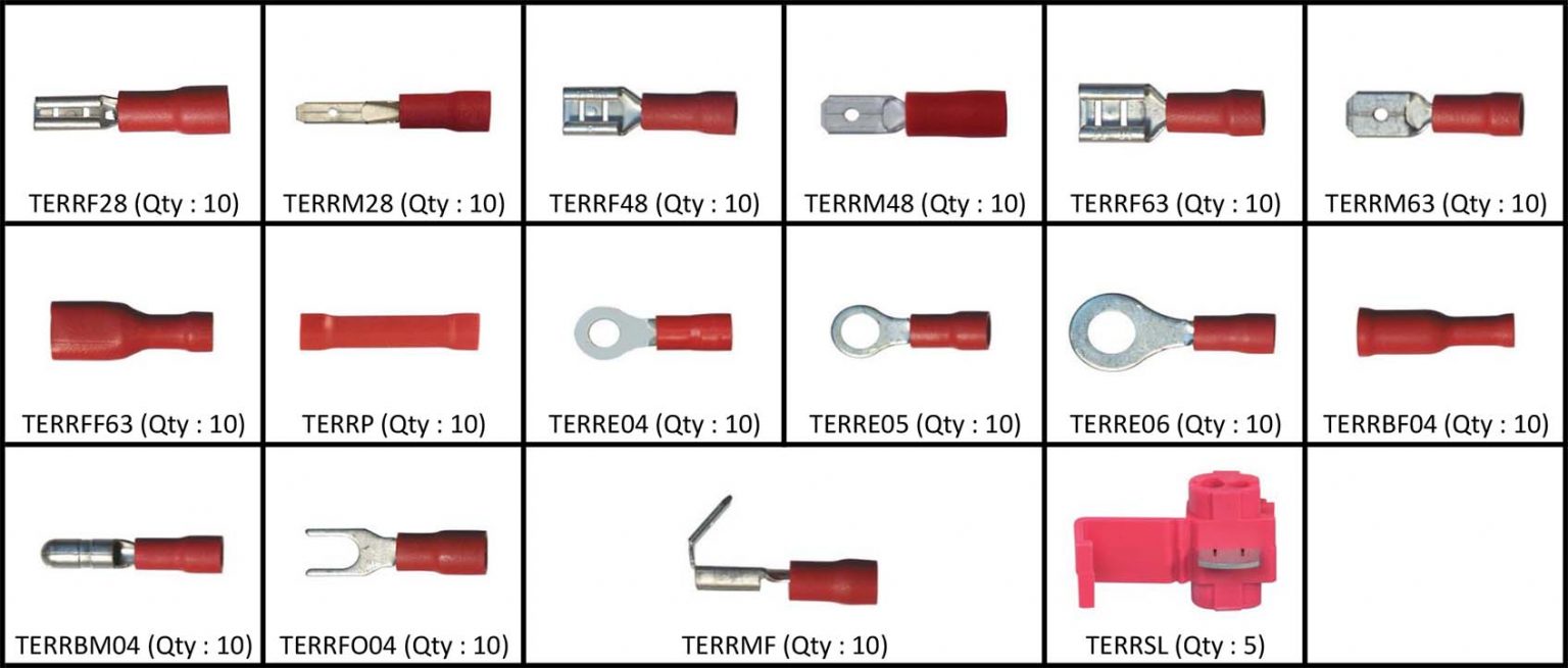 thumbnail image 2 of Homework88 200-Piece Male & Female Fully Insulated Wire Terminals - Red, 22-18 Gauge 2 of 4